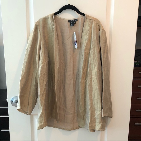 NWT Peace Of Cloth Gold Color Cardigan Jacket - Picture 6 of 16